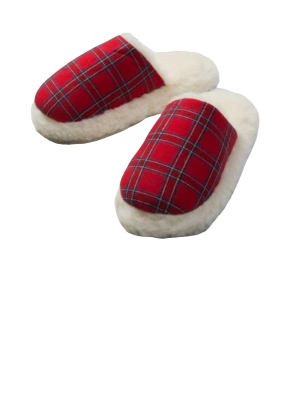 SHEEPS WOOL RED TARTAN ROYAL STEWART SLIPPERS NWT SZ 10/11